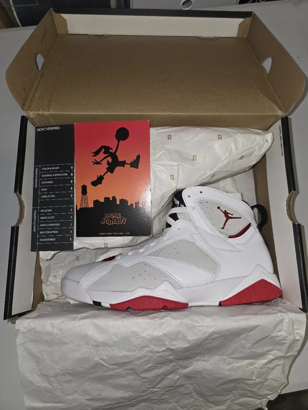 Jordan Air Jordan 7 Retro 'Hare' Bugs Bunny W/ Matching Socks **RARE**